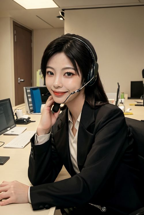 上班族女性客服人物肖像摄影图 摄影图